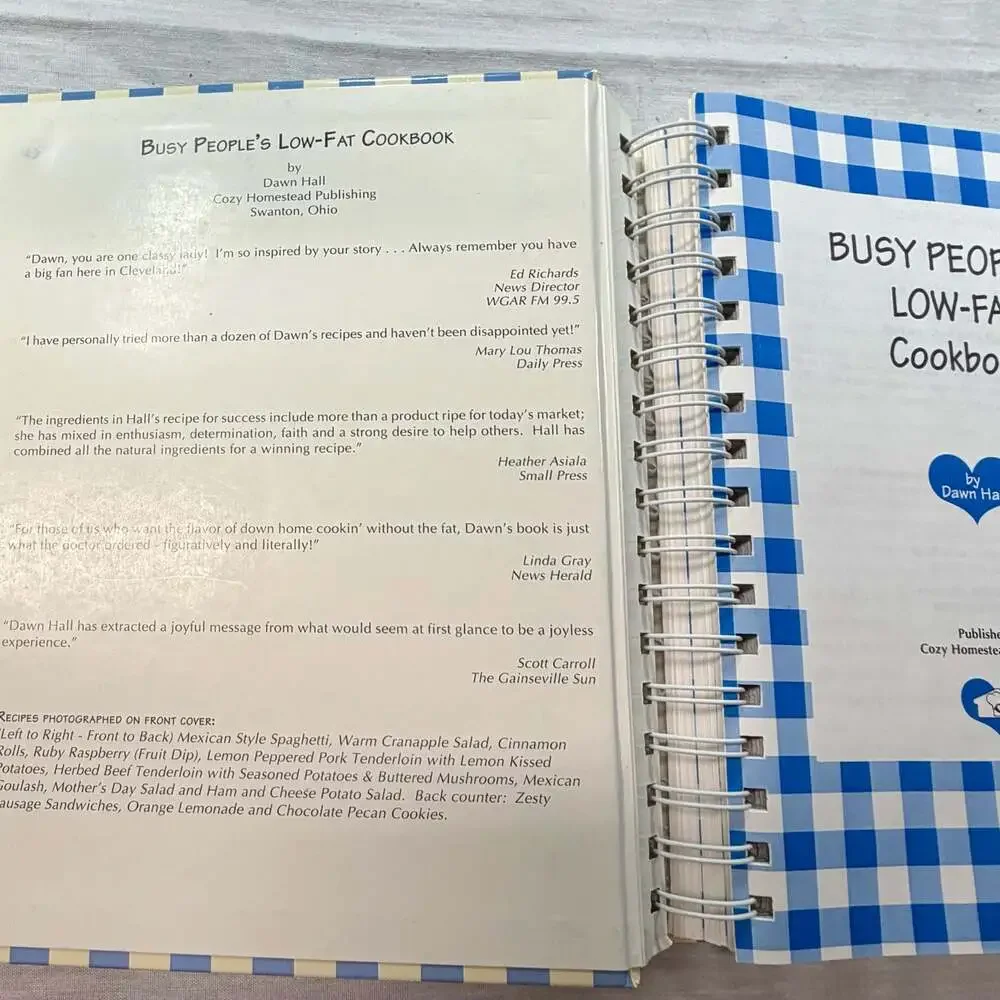 Busy People's Low-Fat Cookbook by Dawn Hall 1998 Spiral Bound Hardcover